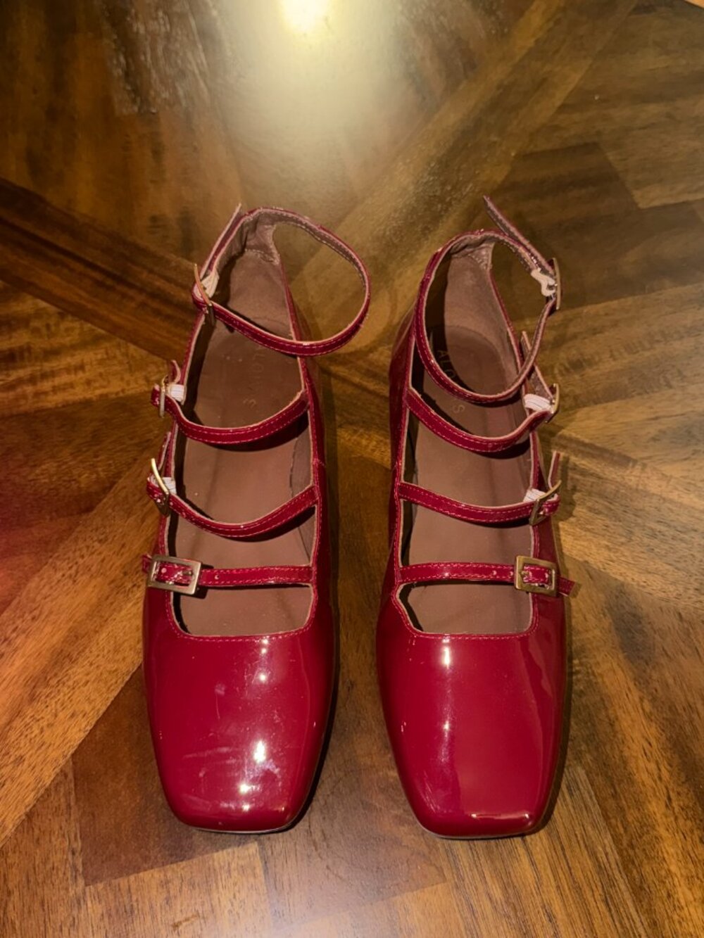 ALOHAS Red Patent Leather Multi Strap Ballet Flats EU 39 - Picture 2 of 3